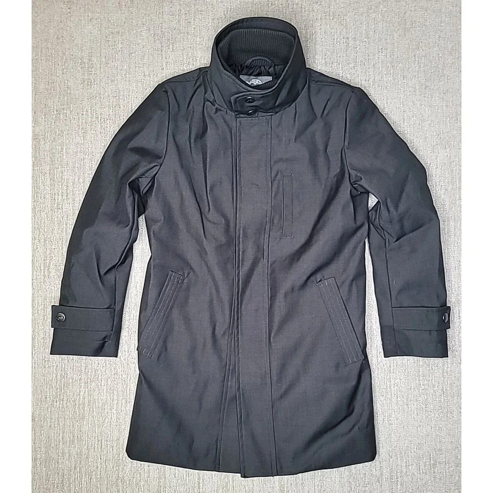 Appaman Tailoring Winter Coat Boys Size 8 Dark Gray‎ Lined Zipper Snap Jacket